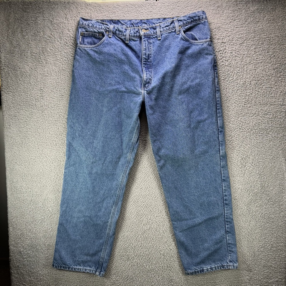 Vintage Carhartt Jeans Mens 42x32 Flannel Lined B21 DST Denim Made in USA Union - Picture 3 of 12